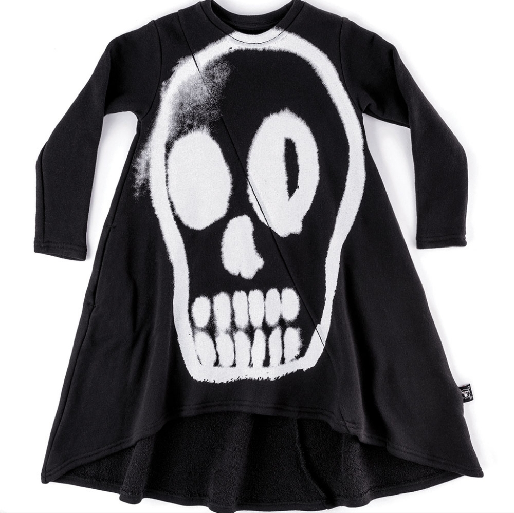 NWOT | NUNUNU | Dizzy Skull 360 Dress Black